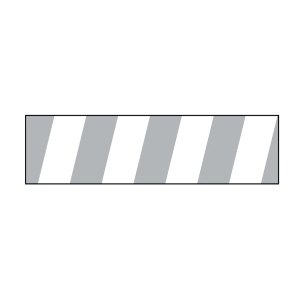 Mini - Striped Flag - White w/Silver - 3/16" x 1"